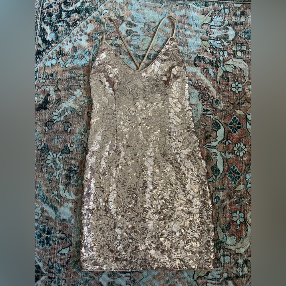 Sequin Champagne mini dress